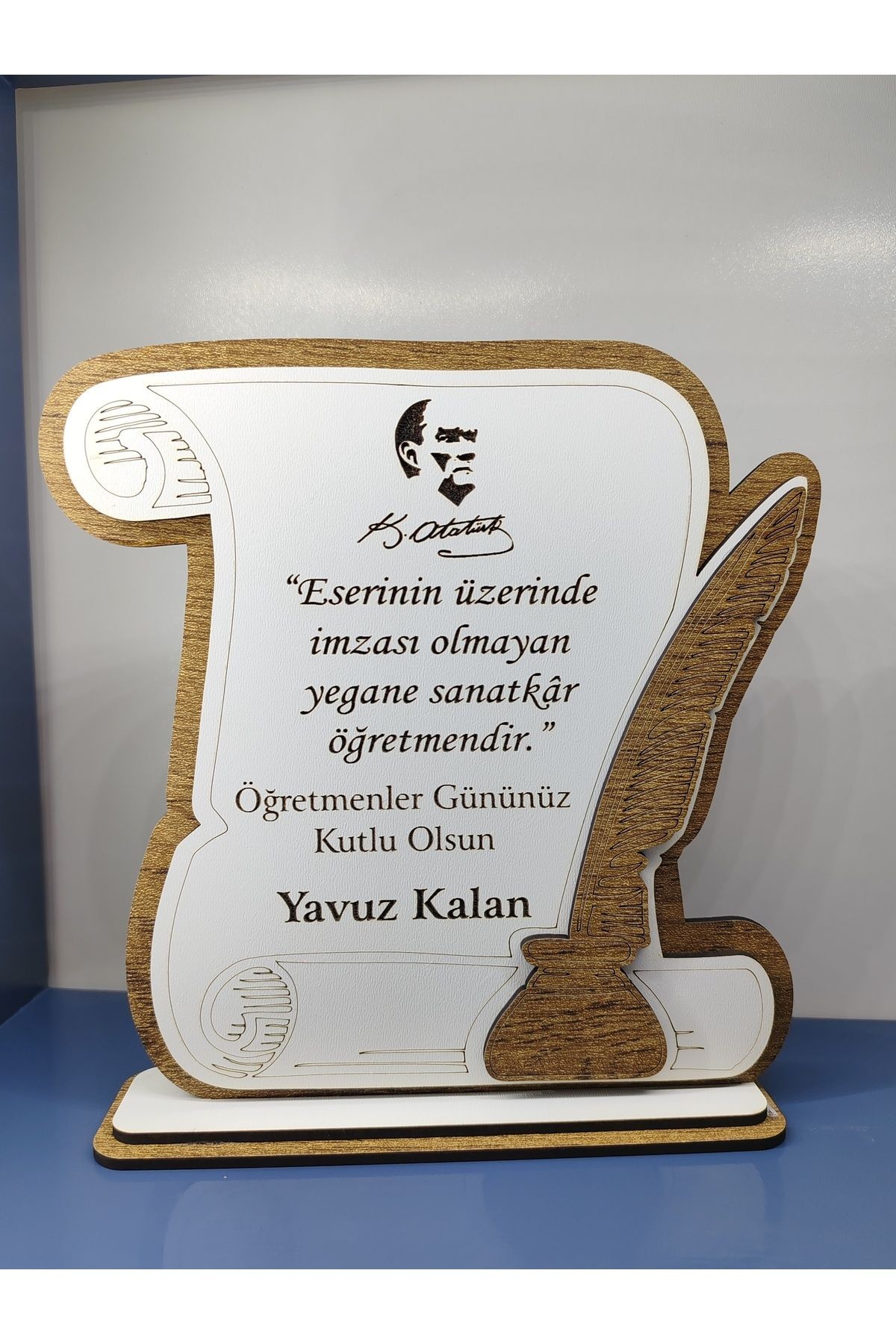 Öğretmenler Günü Hediyesi Ahşap Plaket