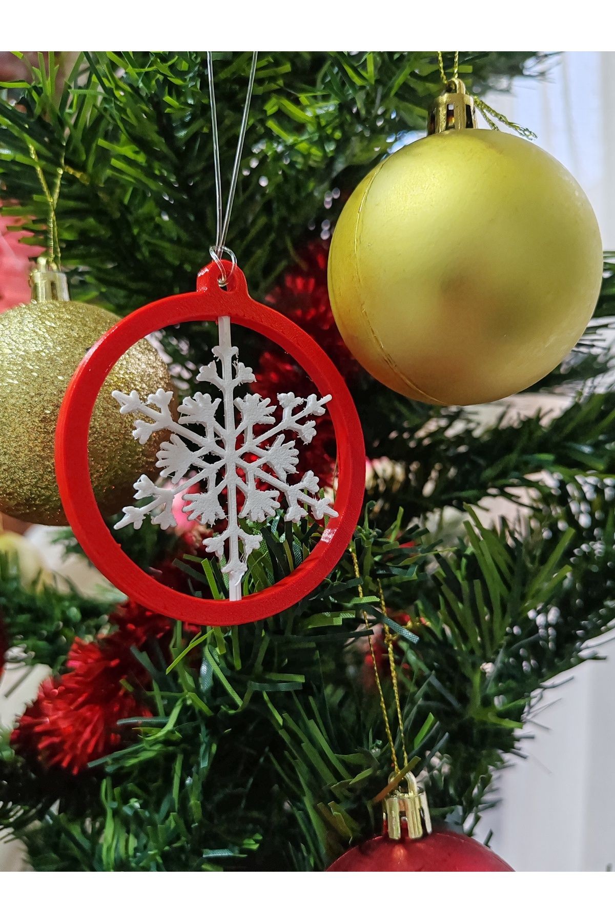 3d Hareketli Yeni Yıl Merry Christmas Ağaç Süsü 5 Li Paket