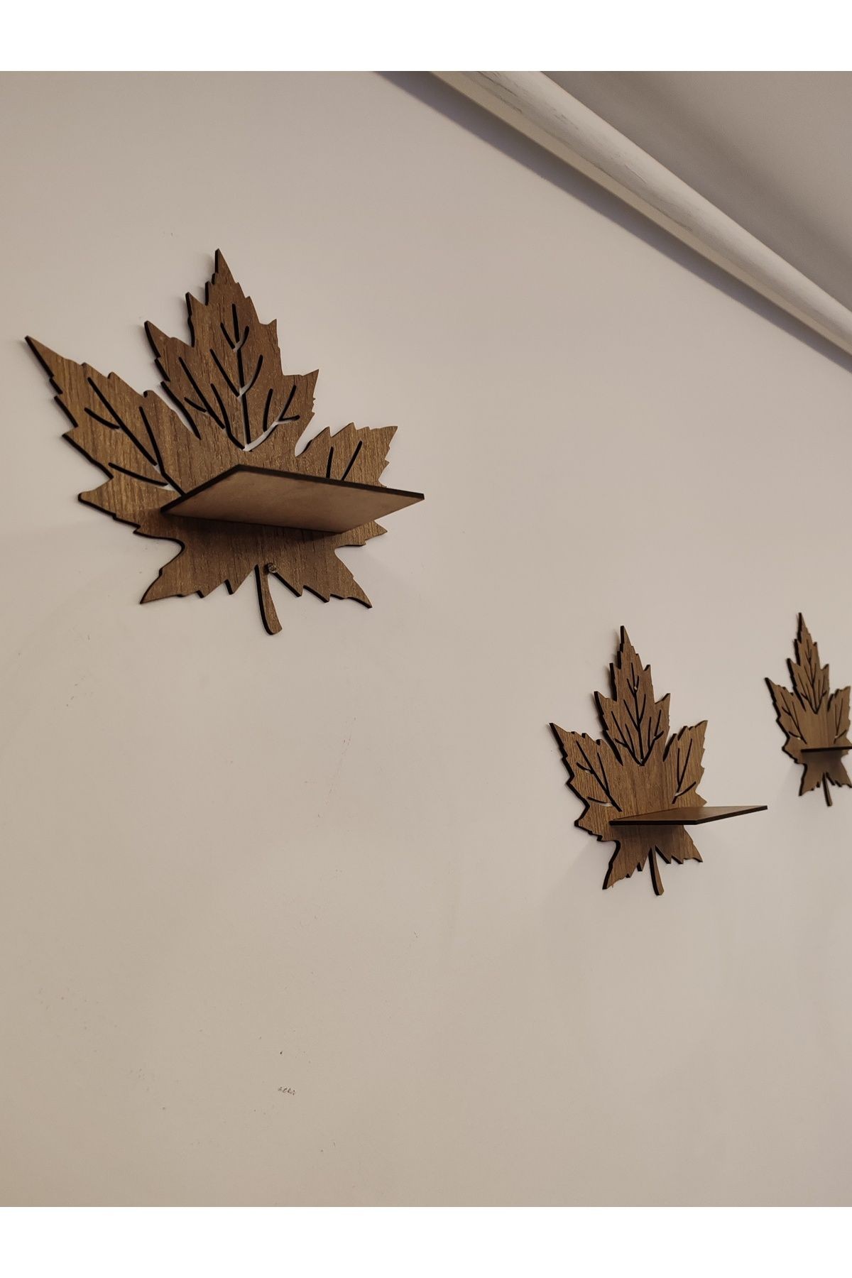 YAPRAK DEKORATİF RAFLI SET 3'LÜ (3MM MDF)