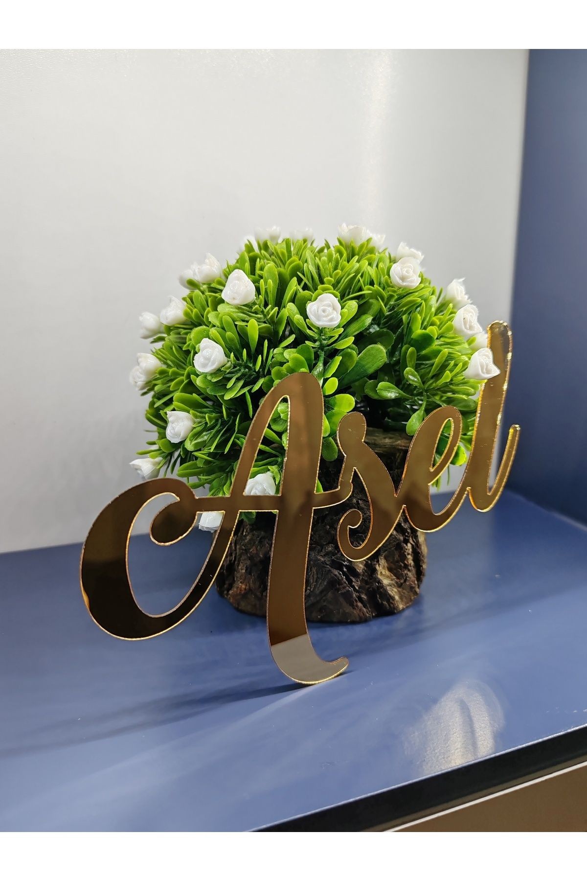 Pleksi Isim Yazı Yapışkanlı Gold 15 Cm