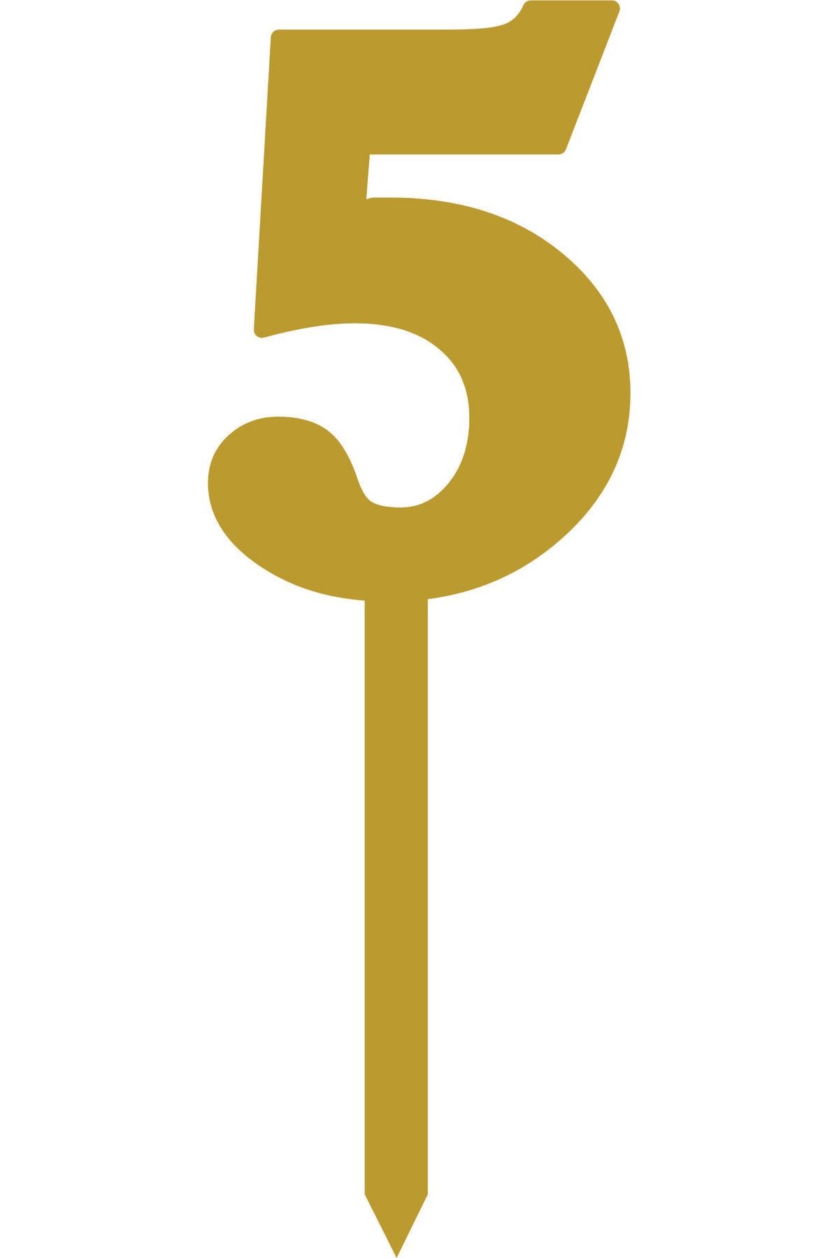 Rakamlı Pleksi Pasta Süsü Gold