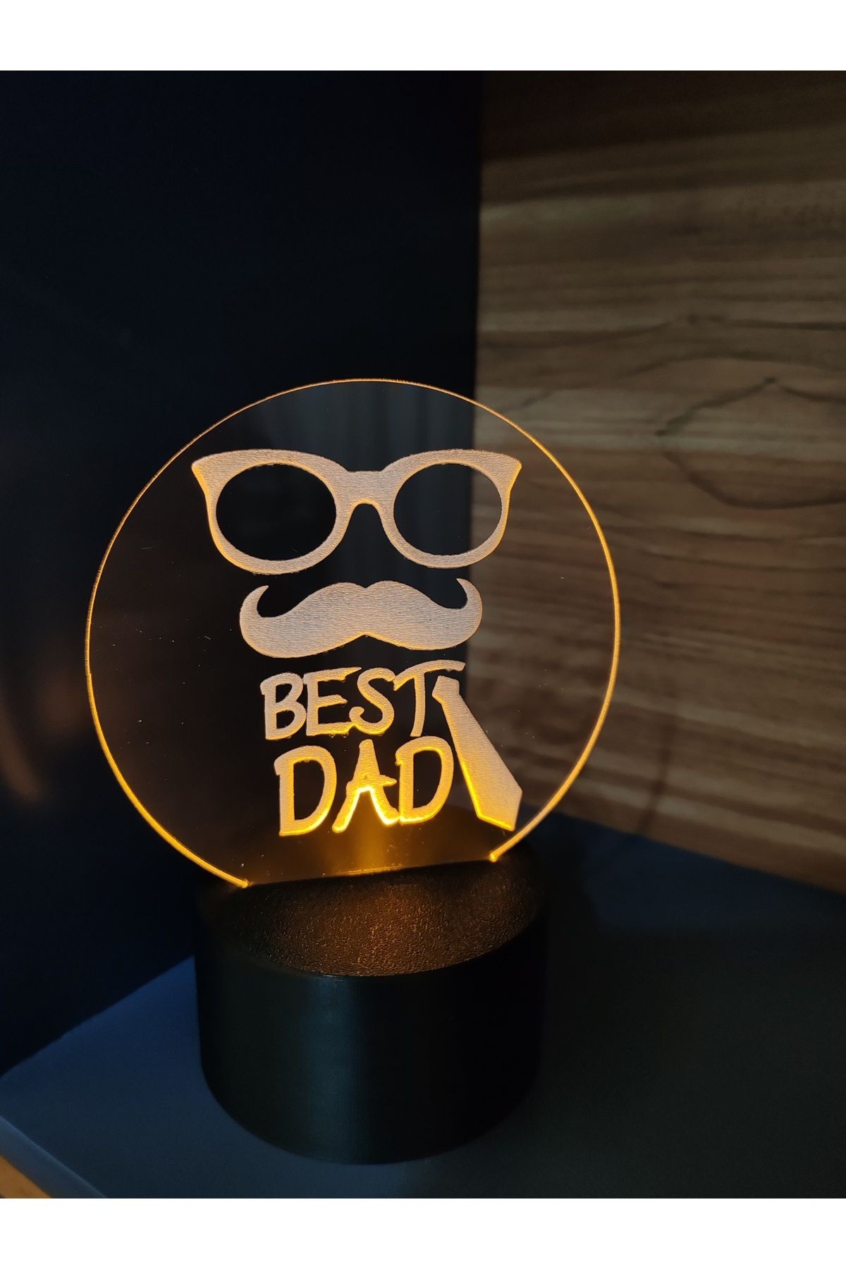 Babalar Günü Best Dad Masa Lambası ( Pilli )