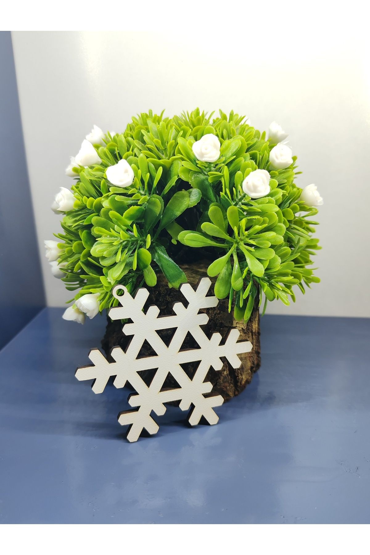 Yeni Yıl Merry Christmas Mdf Ağaç Süsü ( 5'li Paket)
