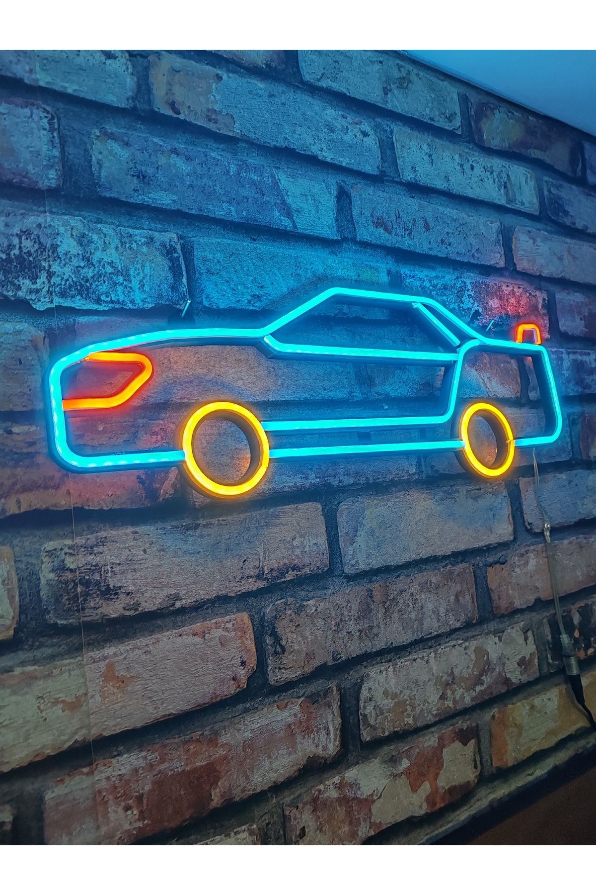 ARABA NEON LED DUVAR SÜSÜ 47x16 CM  ( 3D BOYUTLU YAZICI İLE YAPILMIŞTIR )