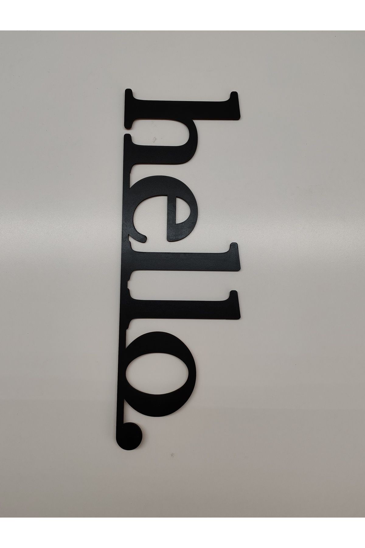 HELLO SİYAH AHŞAP DUVAR YAZISI 3 MM MDF 45X15 CM