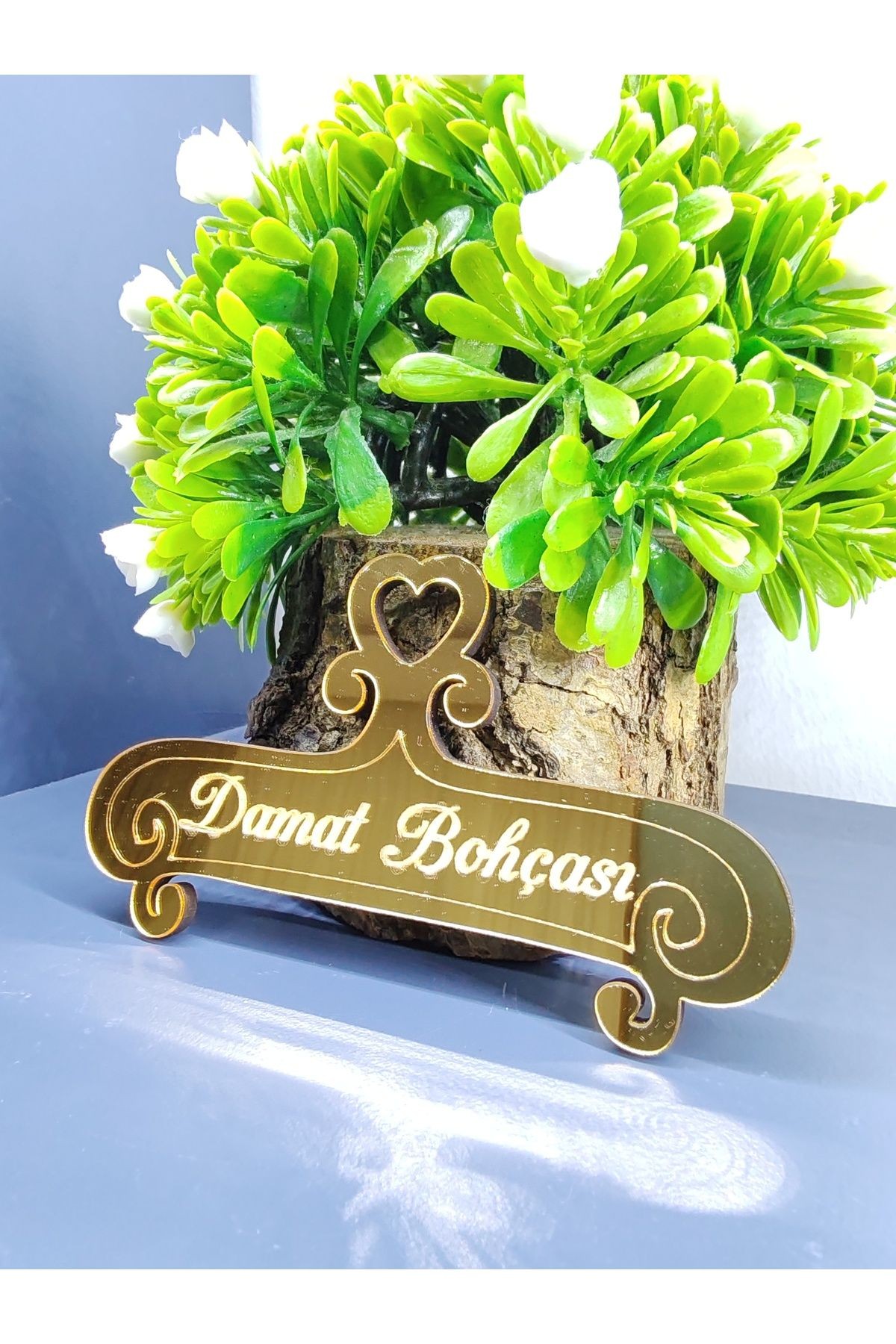 Kişiye Özel Tasarım Pleksi Damat Bohçası Yazısı Kazıma Bohça Süsü Gold (5 ADET)
