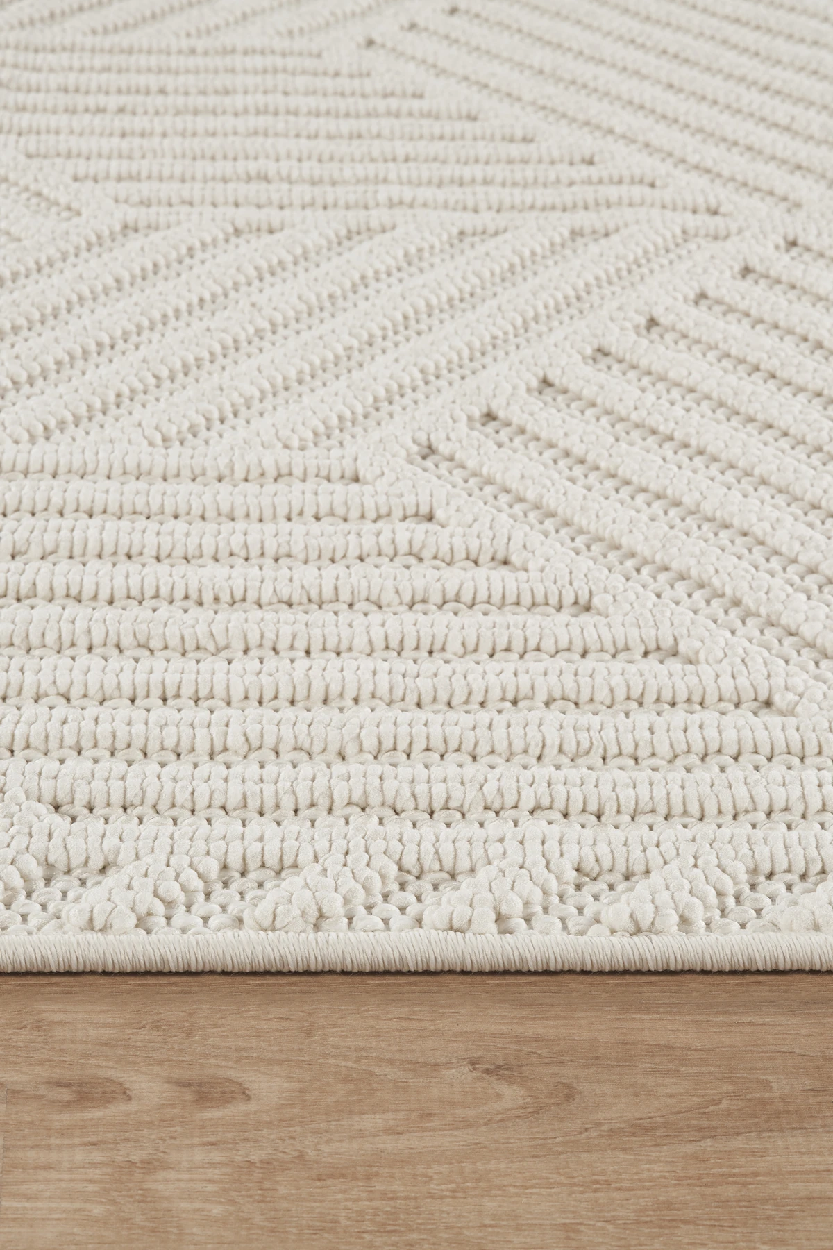 Naturel Bukleli Yumuşak Dokulu Iskandinav Dokuma Halı