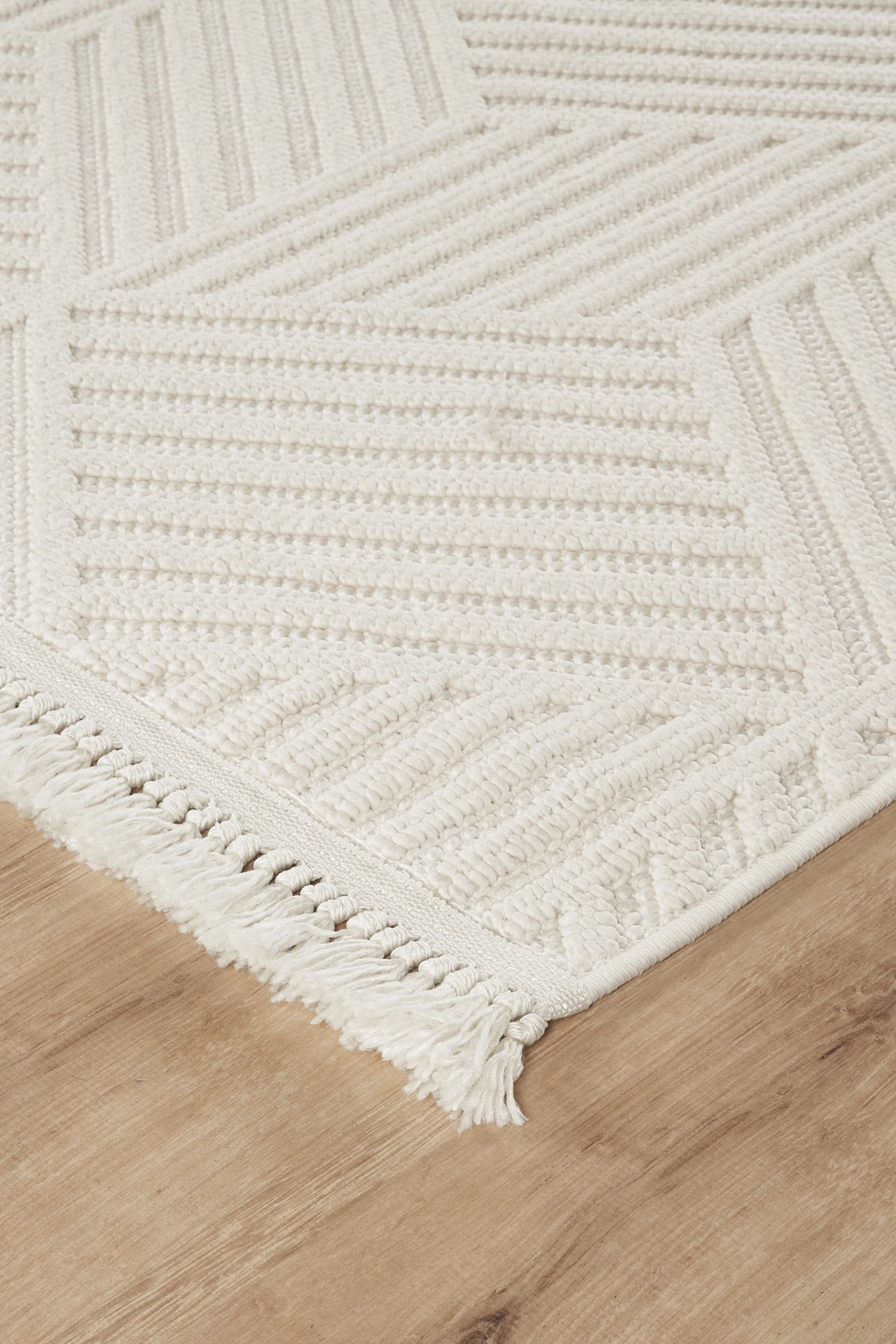 Naturel Bukleli Yumuşak Dokulu Iskandinav Dokuma Halı