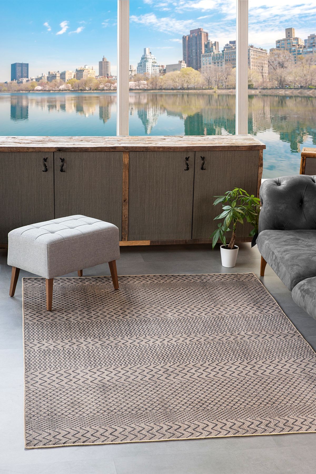 Jüt Modern Sisal Örme Kilim Halı