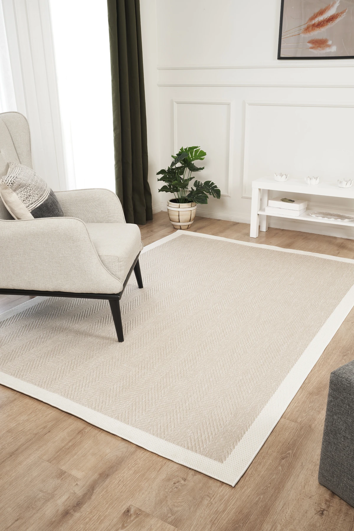 Kolay Temizlenen Yıkanabilir Bordürlü Sisal Halı