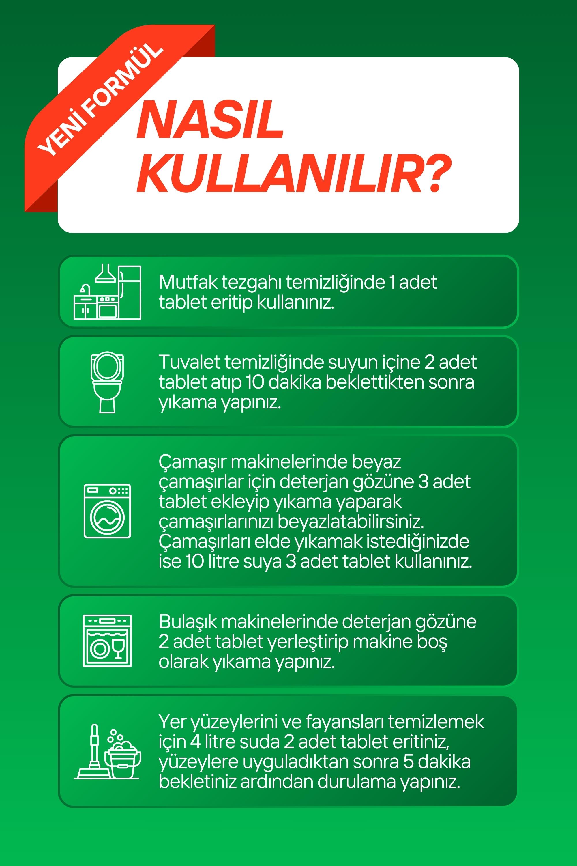 3 Adet Tampa Çamaşır Suyu Tableti Ultra Konsantre 120 Tablet