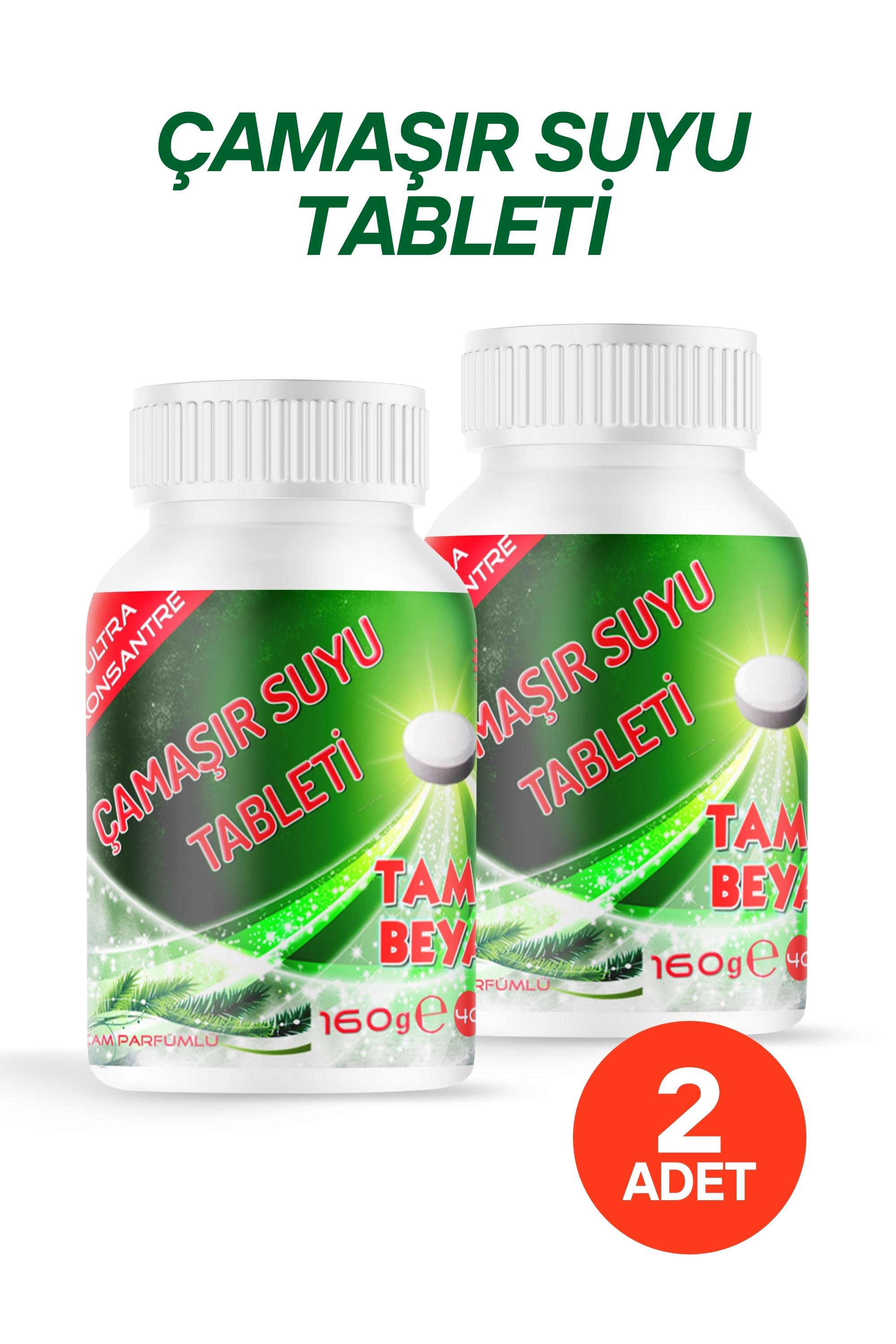 2 Adet Tampa Çamaşır Suyu Tableti Ultra Konsantre 80 Tablet