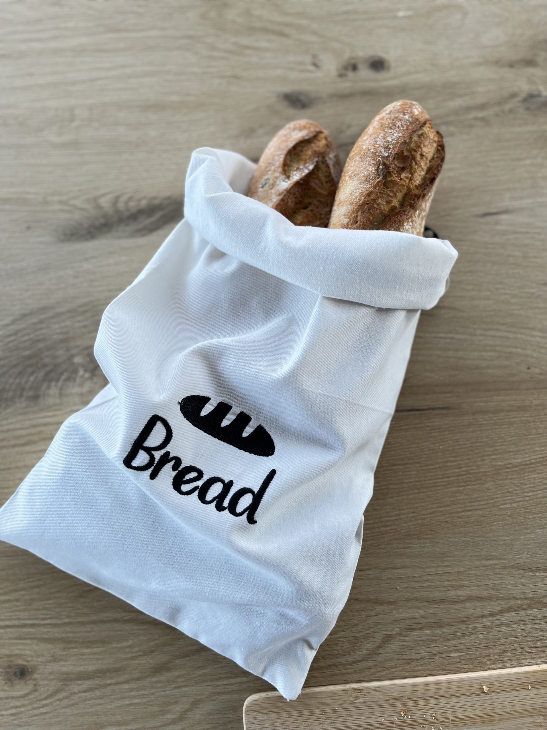 Bread Nakış İşlemeli Doğal Kumaş Ekmek Saklama Kesesi Ekmeklik Çok Amaçlı Kese