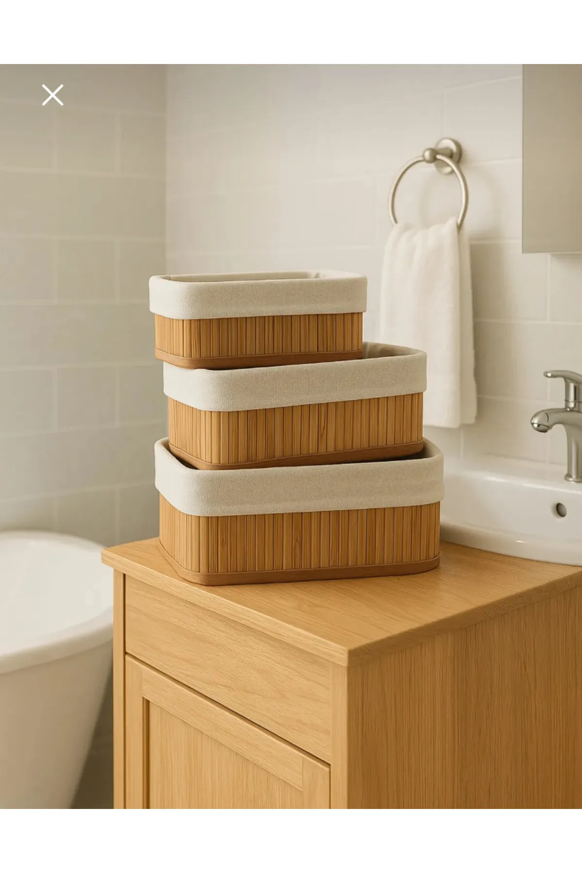 3' lü organizer bambu set