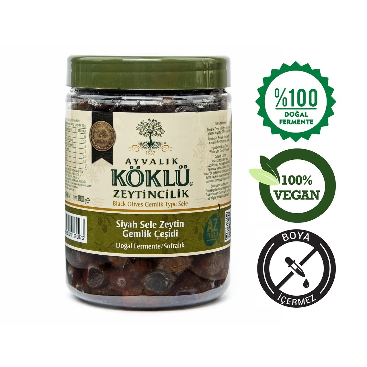 Gemlik Siyah Yağlı Sele Zeytin 1000cc