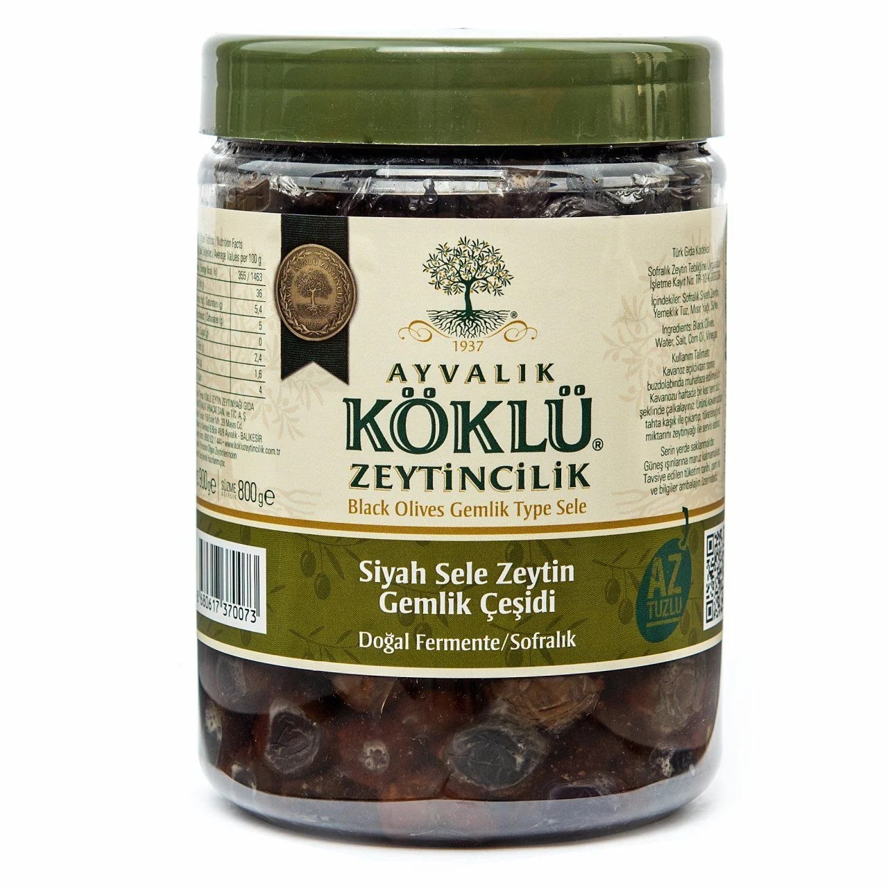 Gemlik Siyah Yağlı Sele Zeytin 1000cc