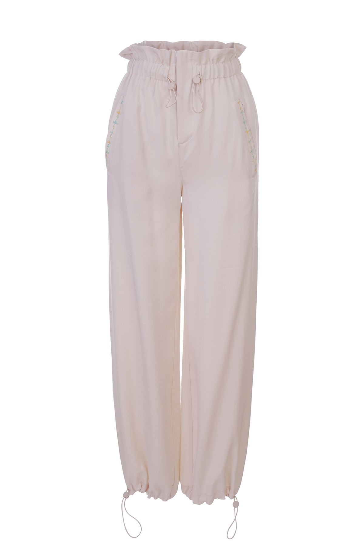 Petra Nakışlı Pantolon  - Ecru