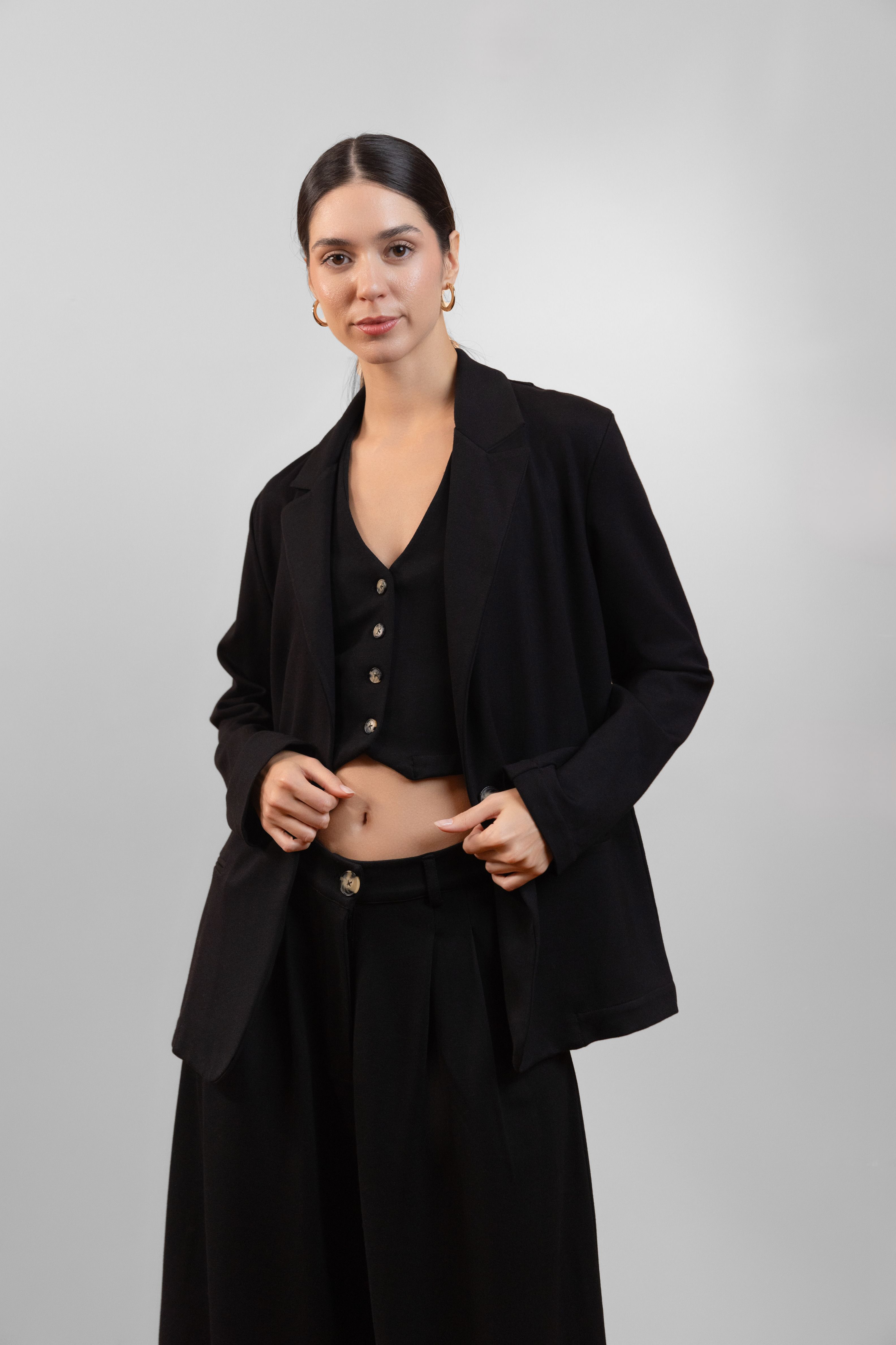 7Ground X Ayşe Köroğlu Blazer- Premium	 - Siyah