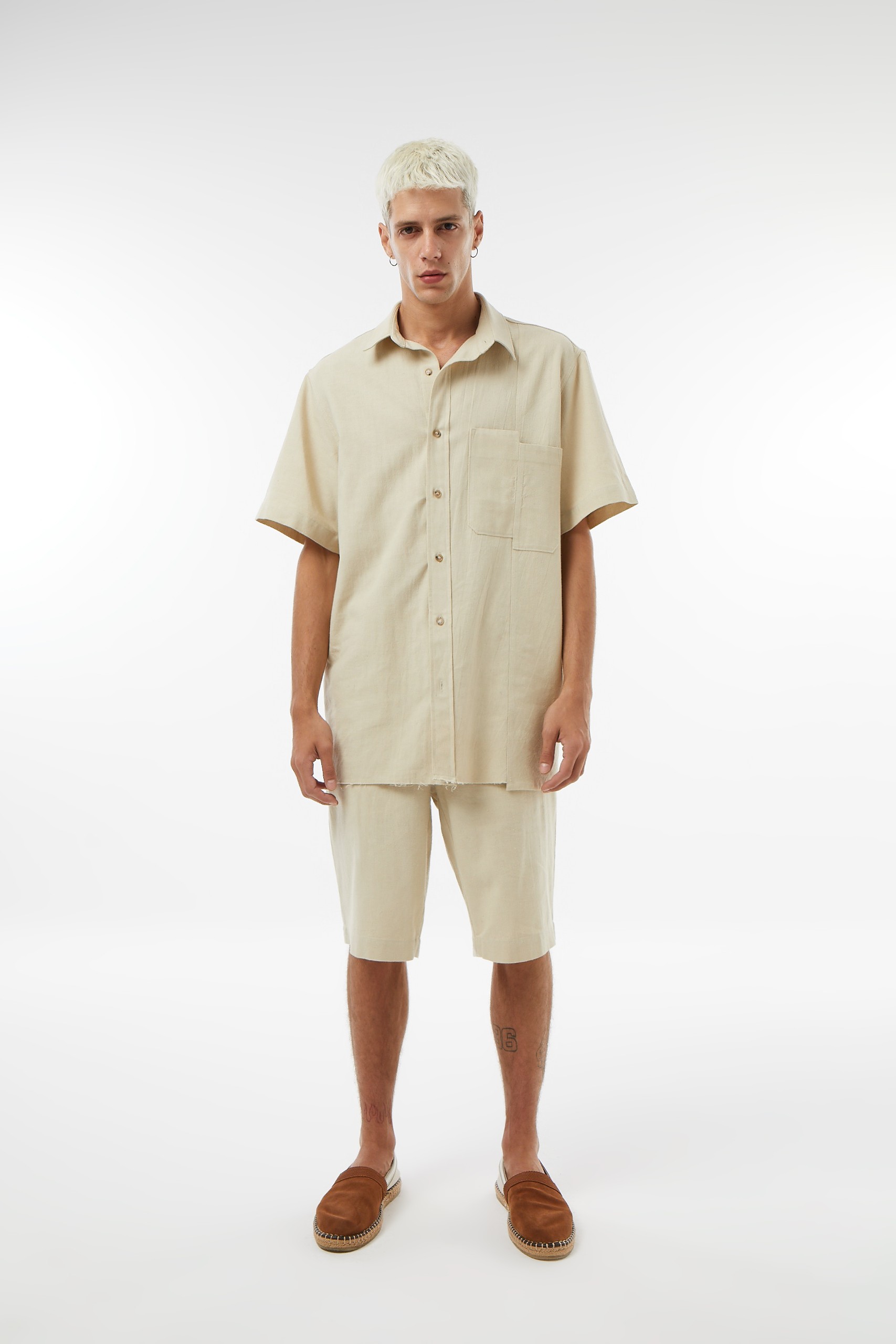 Drop #M001 Linen Shirt - Ecru