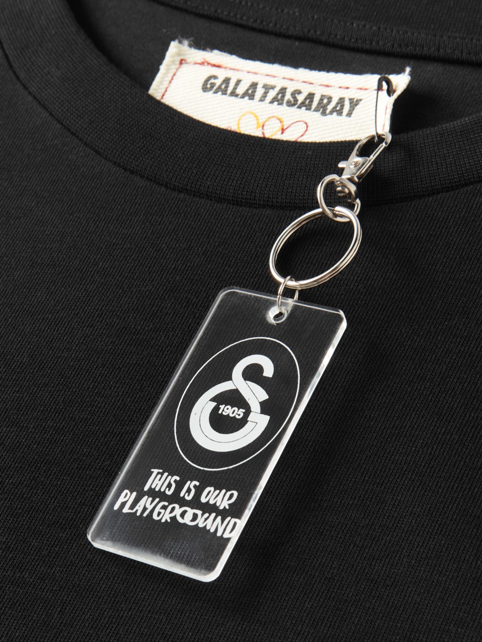 Galatasaray Aslan Logolu Siyah Basic T-Shirt