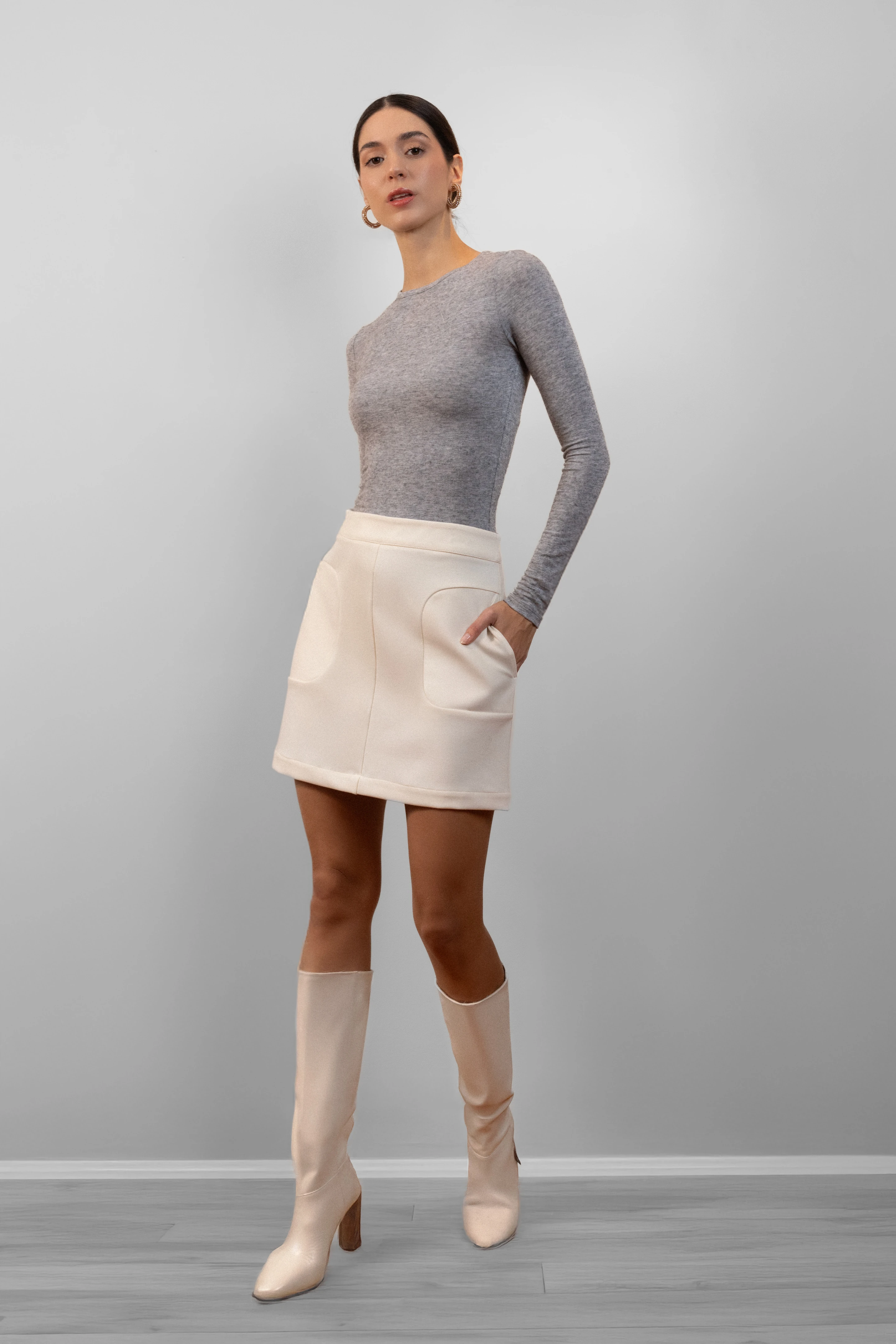 7Ground X Ayşe Köroğlu Uzun Kollu T-Shirt - Gri