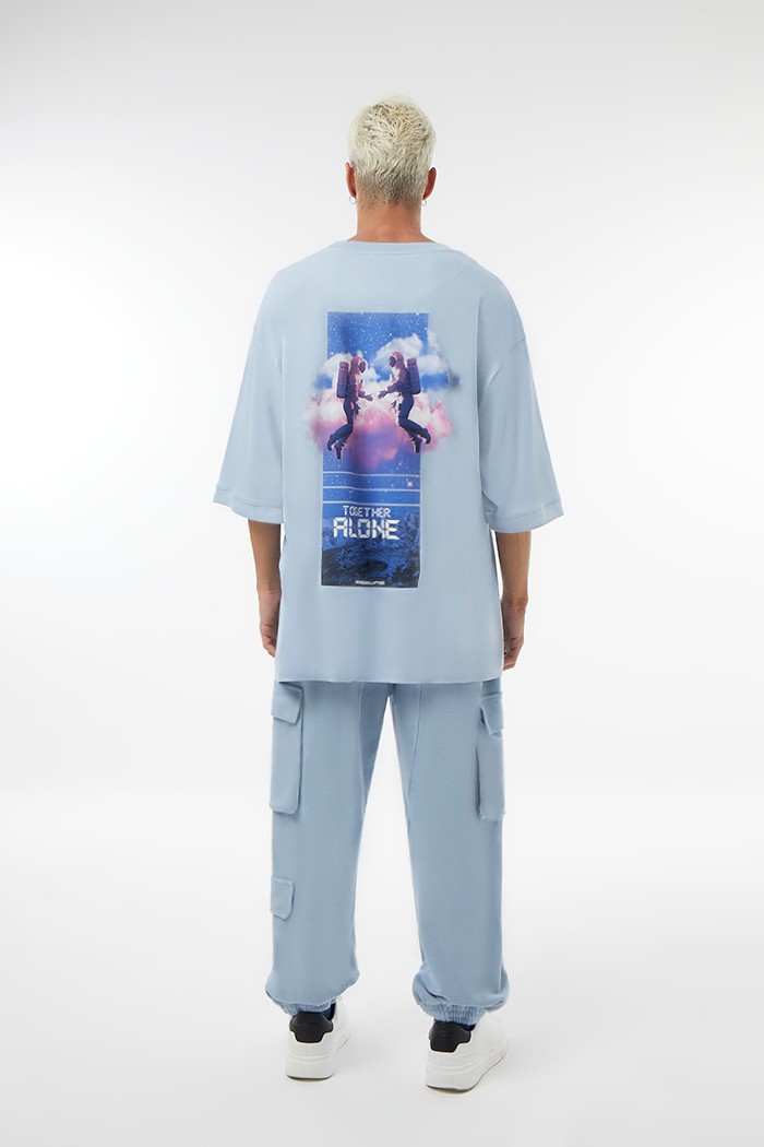 Oversize T-shirt Astronot Baskılı 