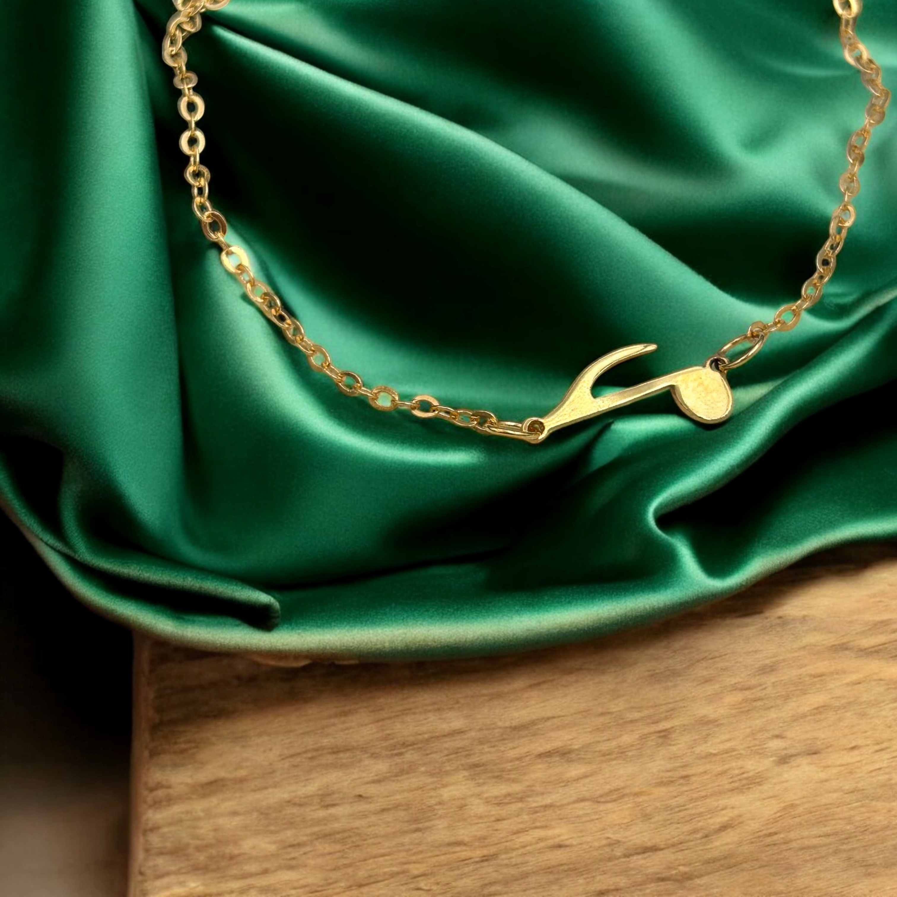 14 Ayar Altın Kaplama Müzik Nota Tasarım Bileklik