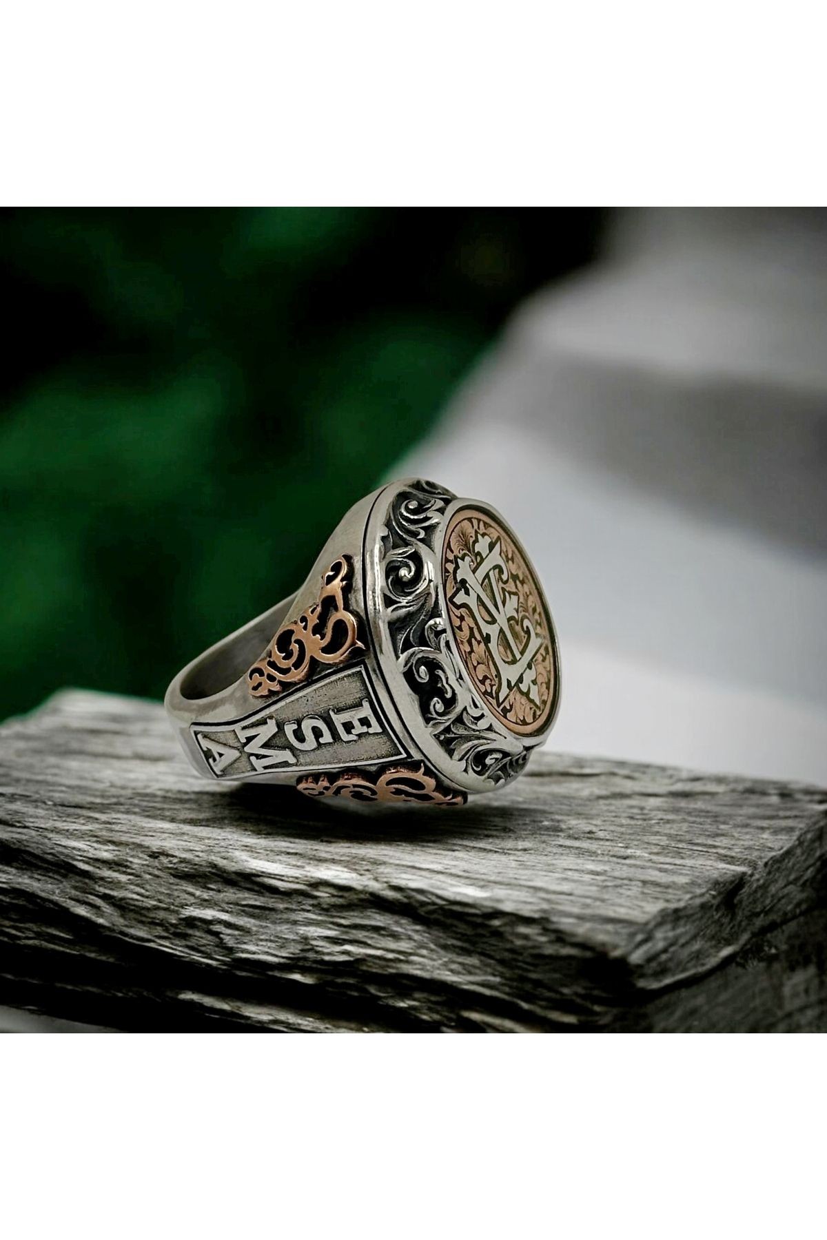 Monogram Harf Ve İsim İşlemeli Özelleştirilebilir925 Ayar Gümüş Yüzük