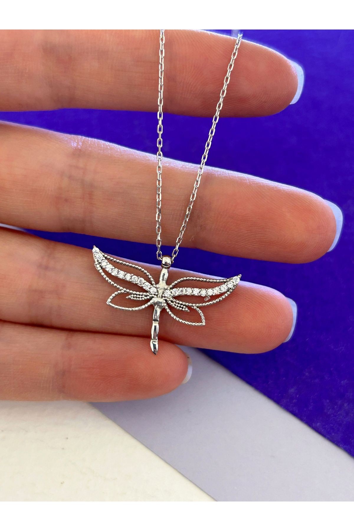 Silver Renk Yusufcuk Böceği 925 Gümüş Kolye