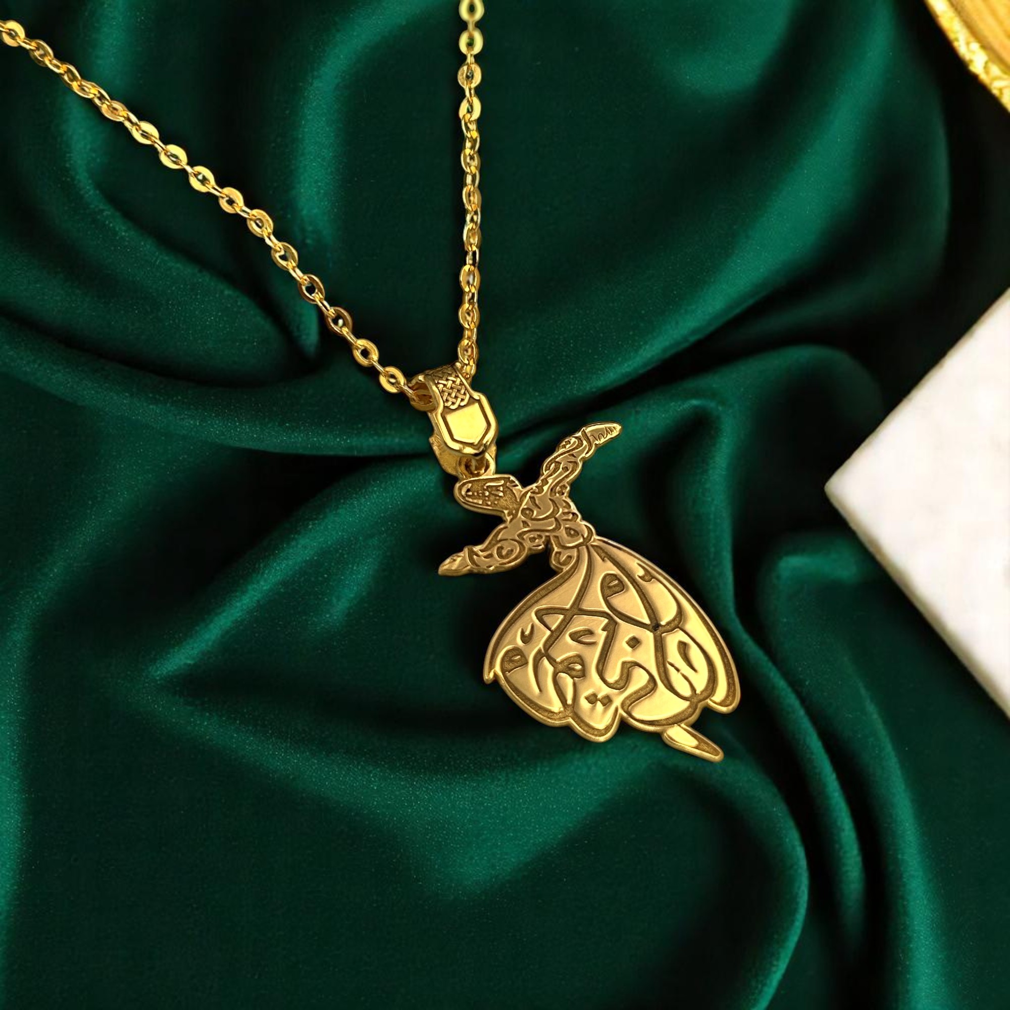 14 Ayar Altın Kaplama Mevlevi Semazen Kolye