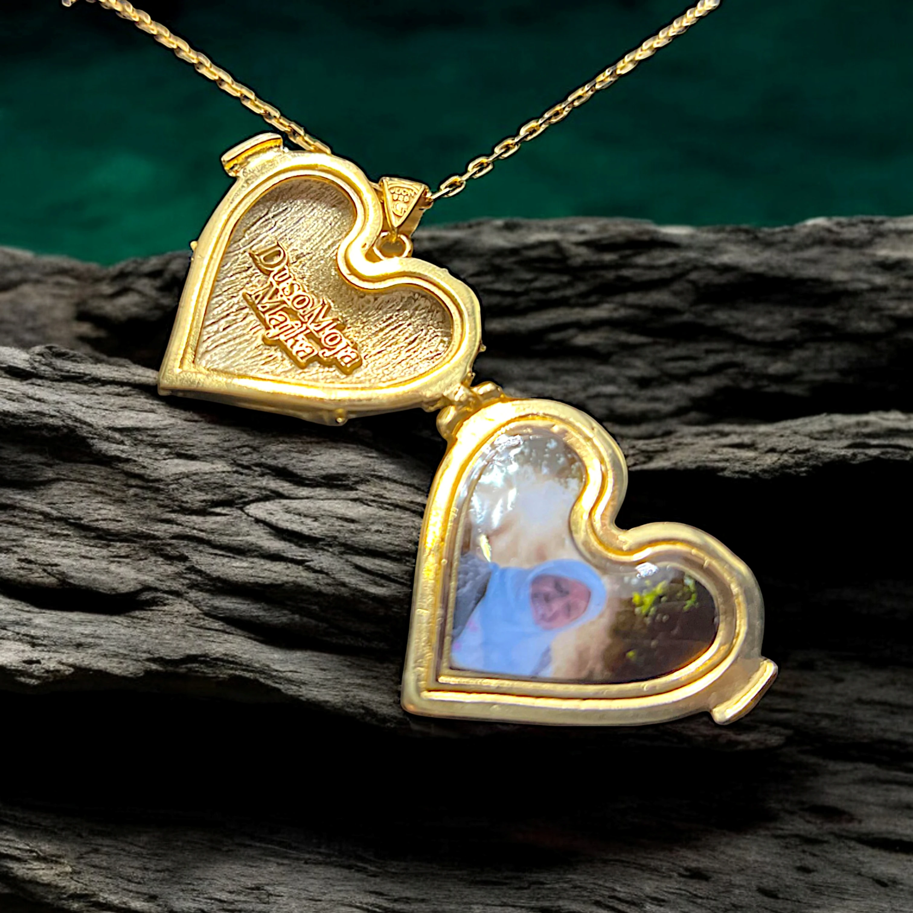 Altın Kaplama Büyük Boy 925 Ayar Gümüş Kapaklı Kalp Madalyon