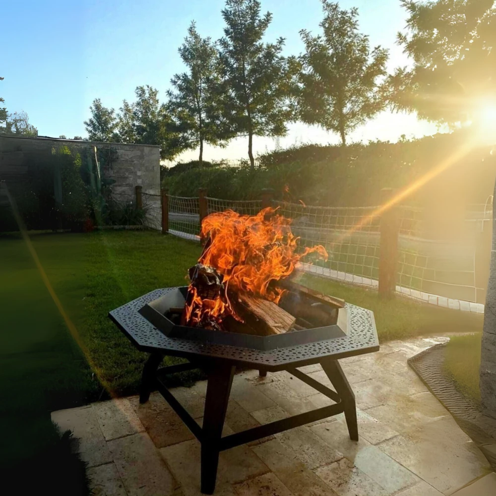 bahçe şöminesi mangal ateş çukuru