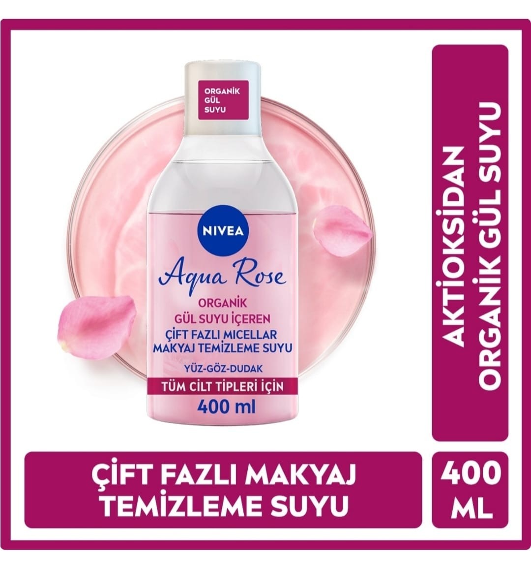 Aqua Rose Çift Fazlı Makyaj Temizleme Suyu Yüz-Göz-Dudak 400ml 