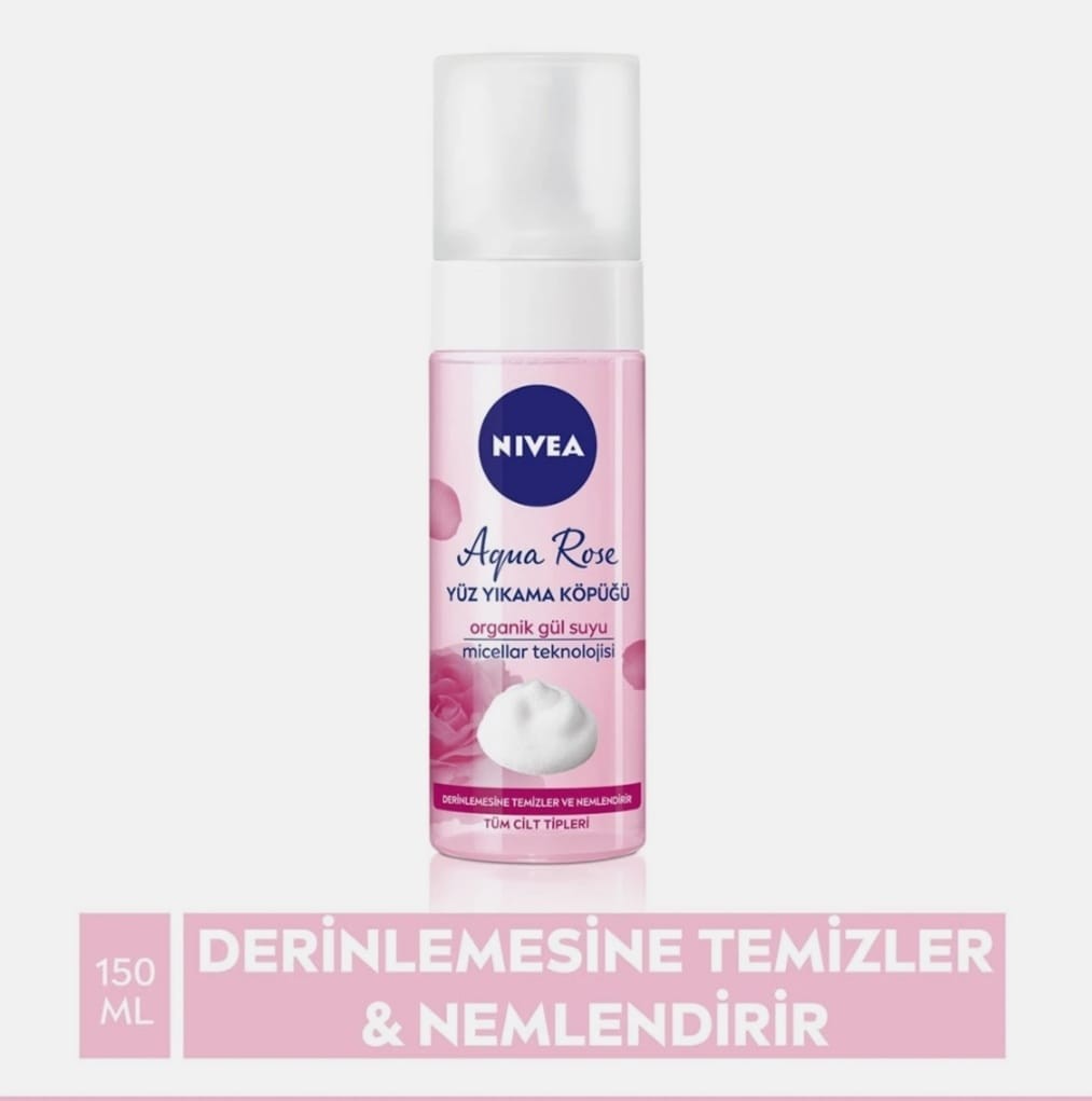 Organik Gül Suyu İçeren Yüz Yıkama Köpüğü 150 ml Yüz Temizleme 