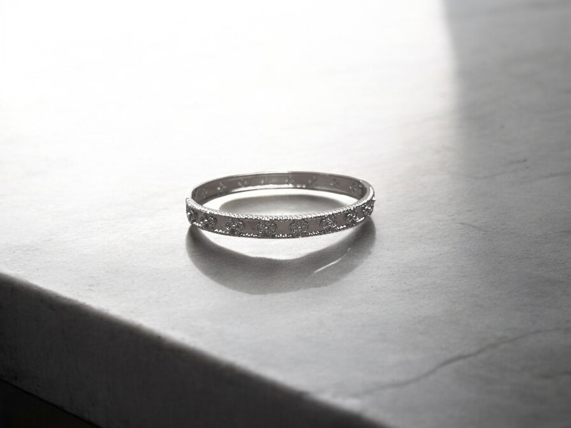 Silver Color Van Cleef Handcuff Bangle