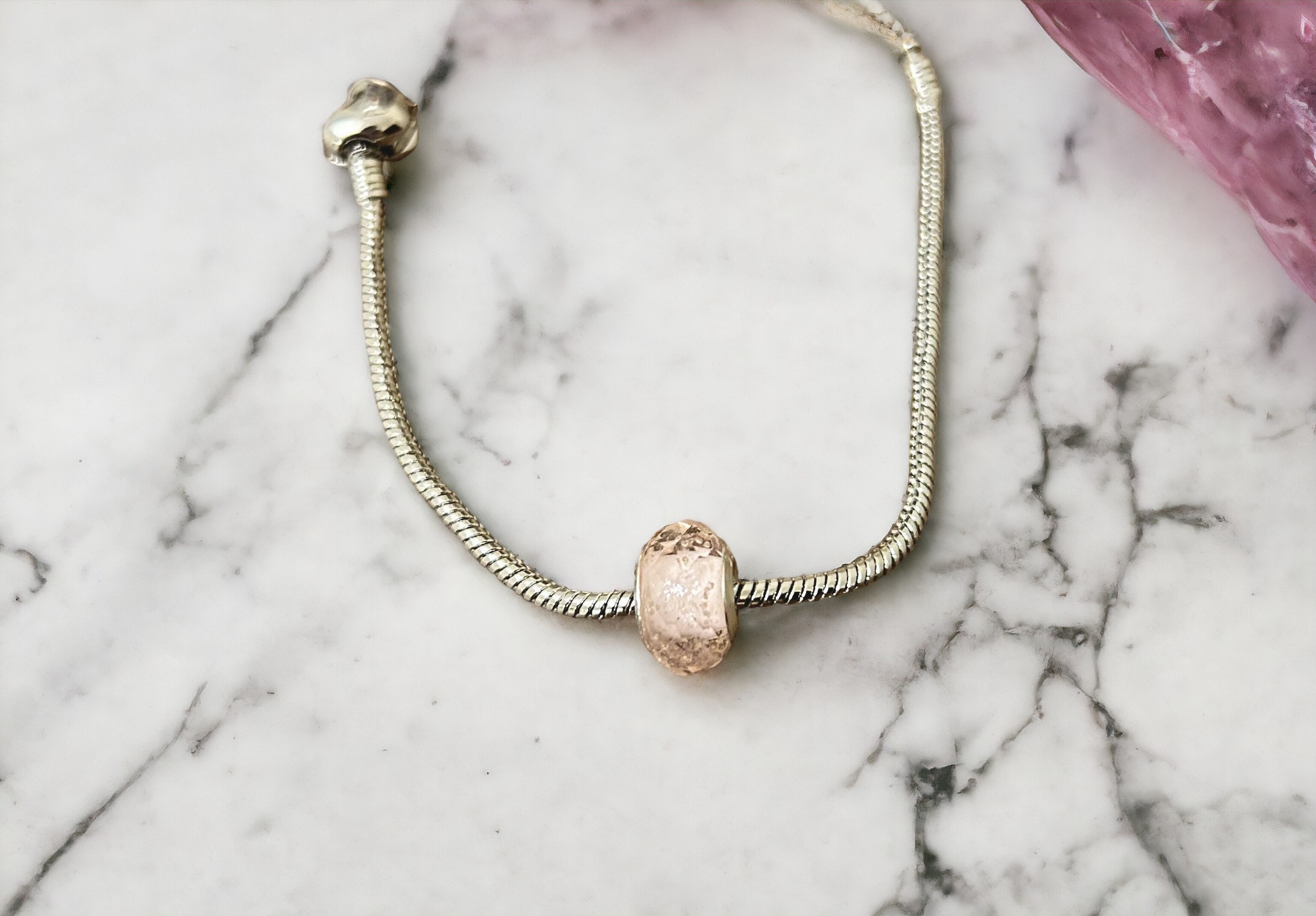 Pink Shiny Murano Glass Charm