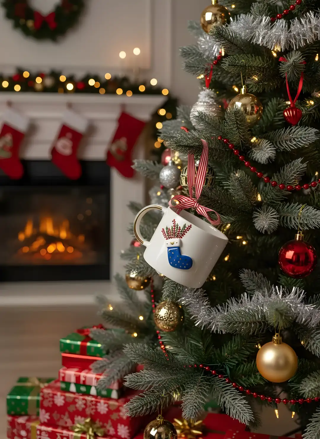 Noel Seramik Mug- Noel Çoraplı