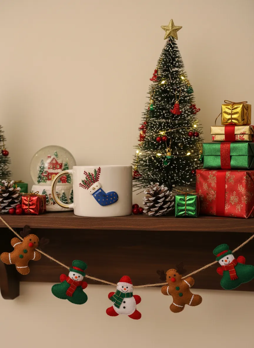 24K Mug - Noel Seramik Mug- Noel Çoraplı