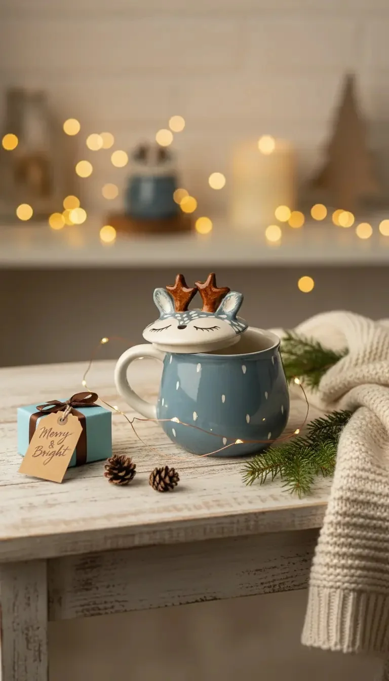 Geyik Kapaklı Mug - Mavi