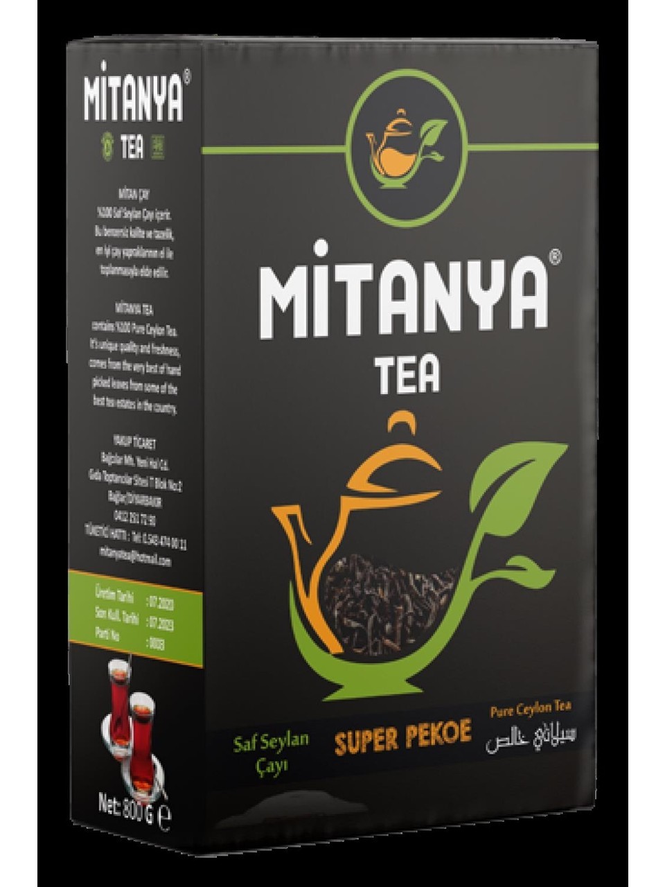 Diyarından Mitanya Diyarından Çay Super Pekoe Saf Seylan Çayı 800 gr