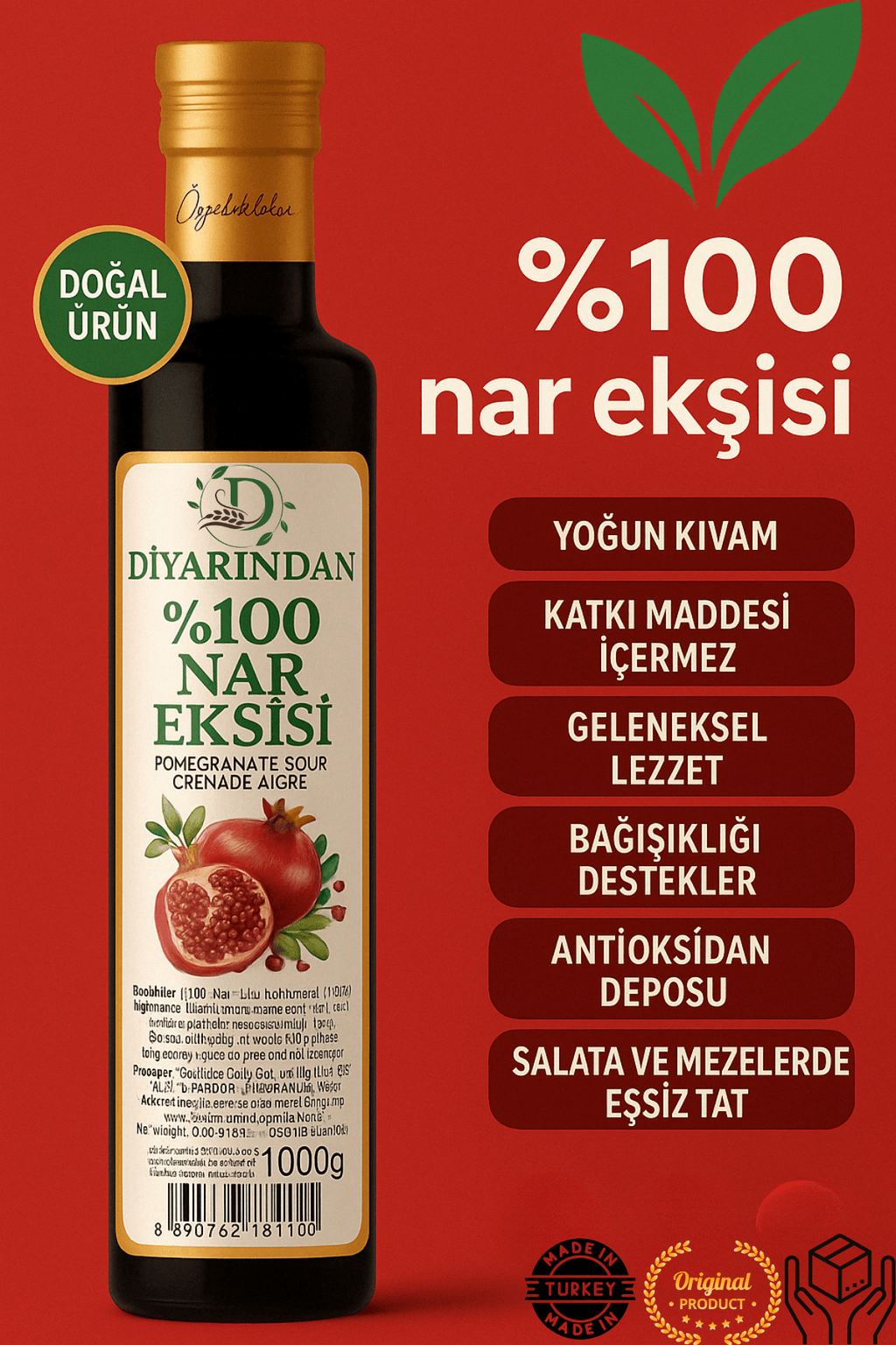 Diyarından Hatay Nar Ekşisi 1000 Gr