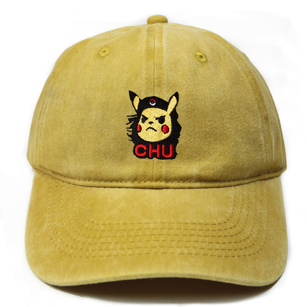 Che Guevara temalı Pikachu ( CHU ) Retro Şapka - Sarı