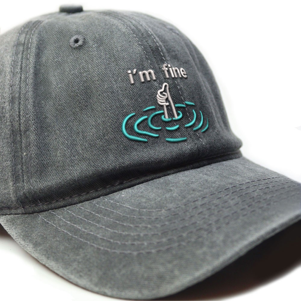 i'm fine İşlemeli Retro Şapka