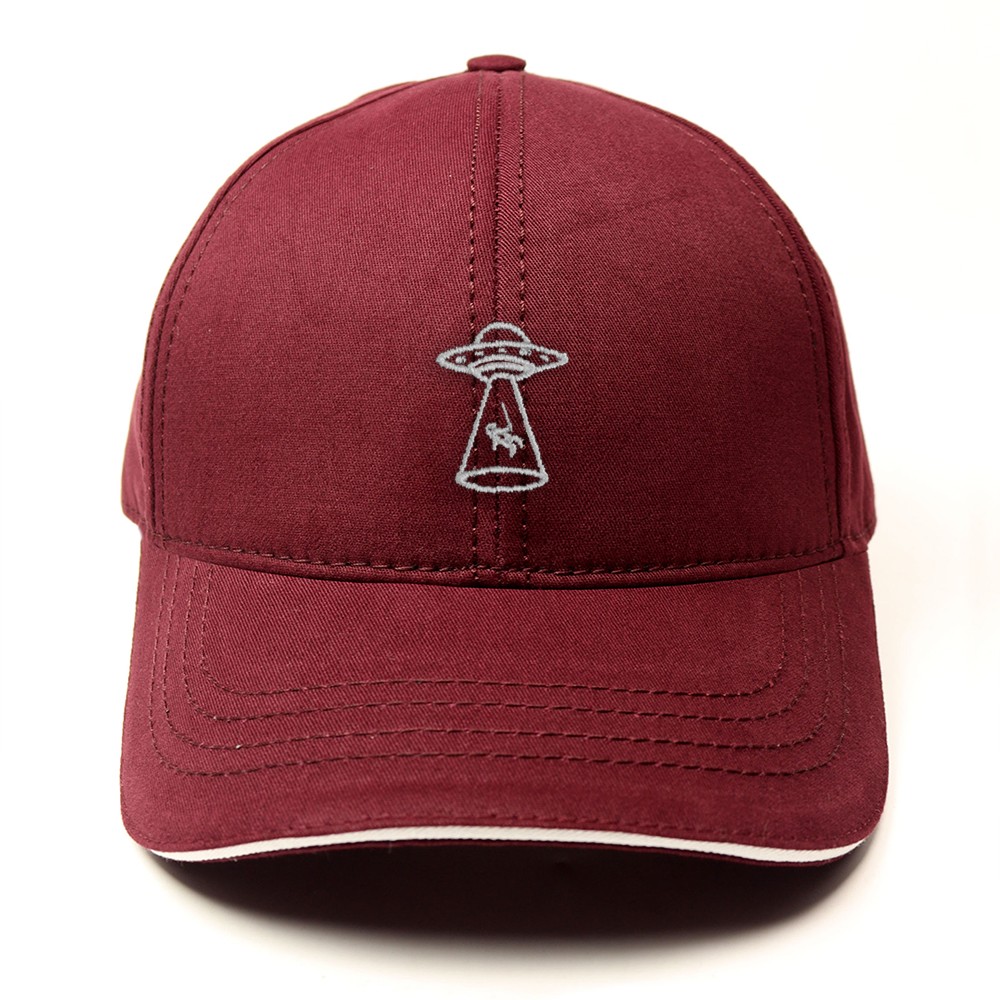 Uzaylı - Ufo temalı Baseball Şapka - Bordo