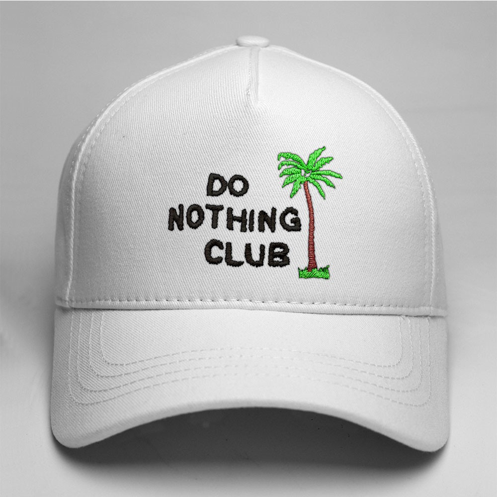 Do Nothing Club Nakışlı Yüksek Profilli Şapka - Beyaz