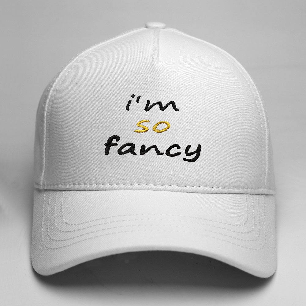 I Am So Fancy Yüksek Profilli Nakışlı Şapka - Beyaz
