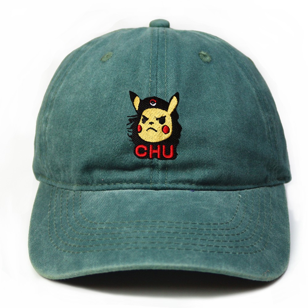Che Guevara temalı Pikachu ( CHU ) Retro Şapka - mint yeşil