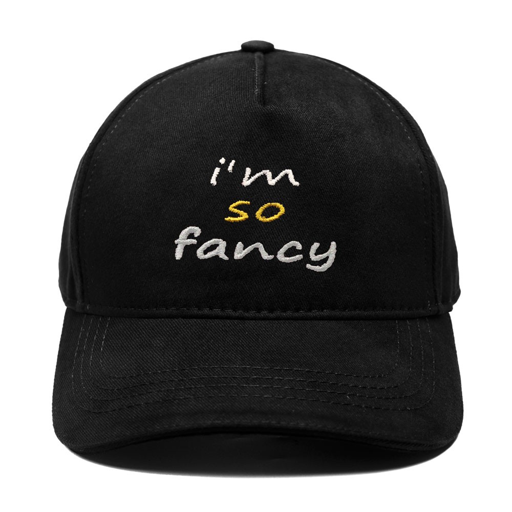 I Am So Fancy Yüksek Profilli Nakışlı Şapka - Siyah