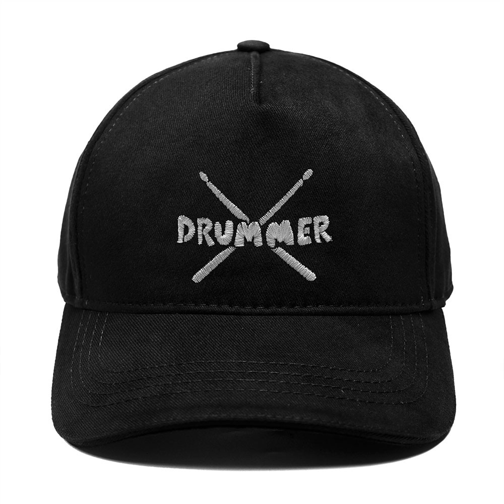 Drummer Yüksek Profilli Nakışlı Şapka - Siyah