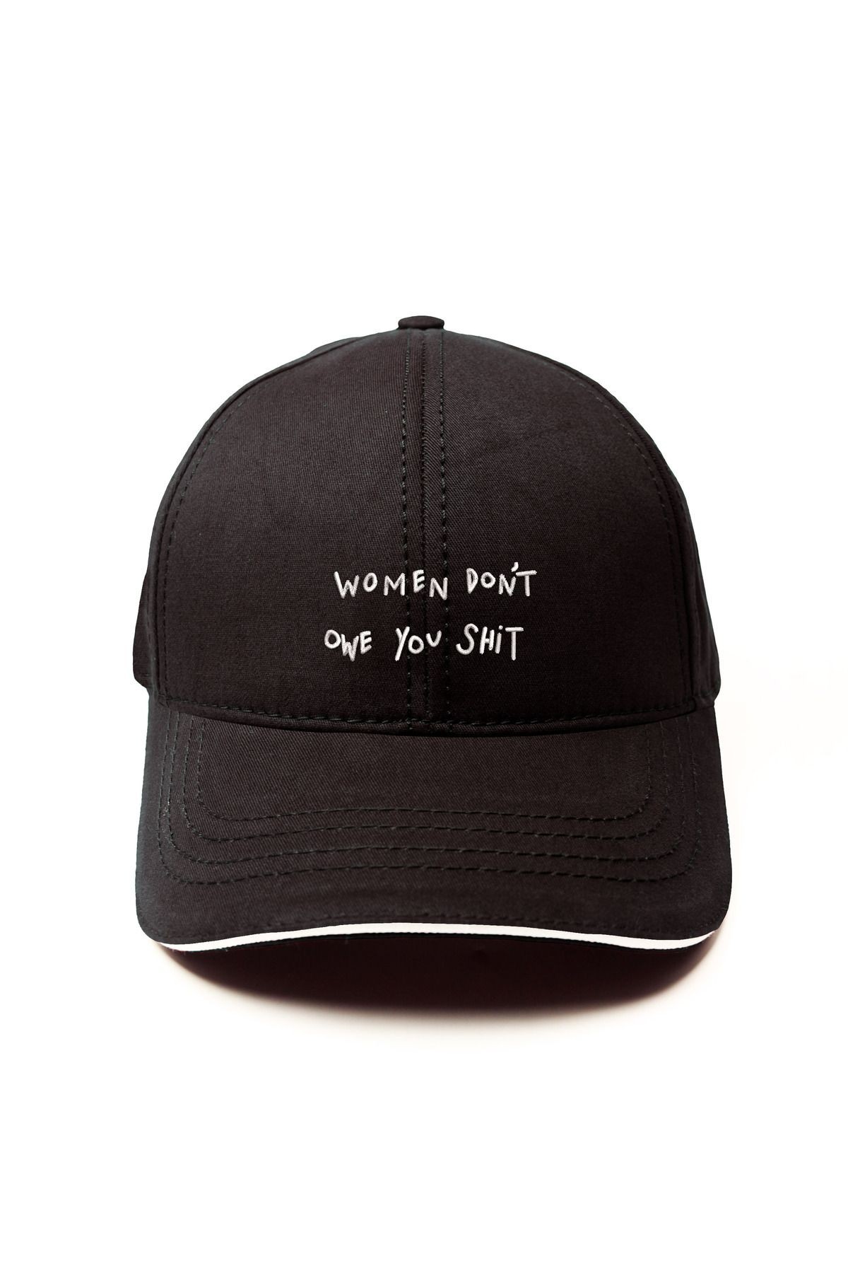 Women Don't Owe You Shit Şapka, Nakış Işlemeli Güçlü Kadın Şapkamız - siyah